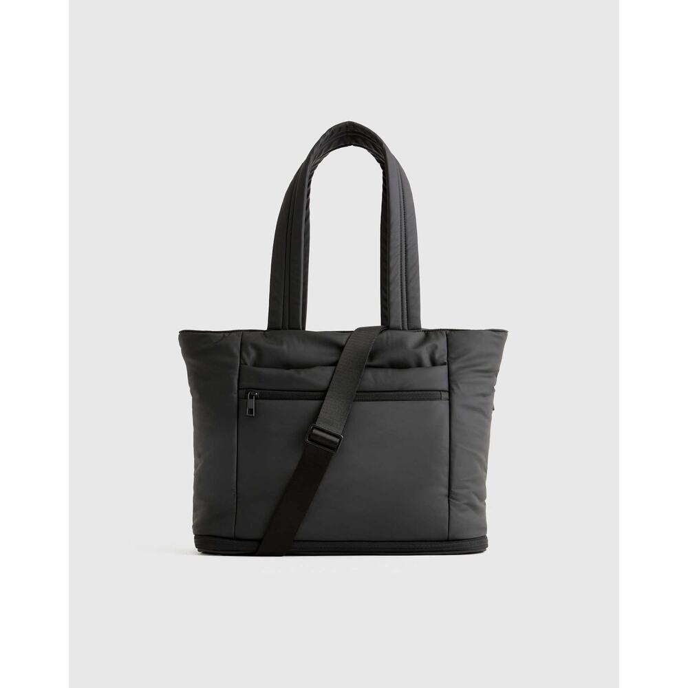 NWT Quince Water Repellent Puff Expandable Tote Bag Black